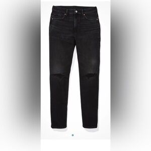 American Eagle Black Distressed Mom Jeans